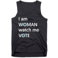 I Am Woman Watch Me Vote 2024 Blue Wave Vote Tank Top