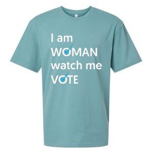 I Am Woman Watch Me Vote 2024 Blue Wave Vote Sueded Cloud Jersey T-Shirt