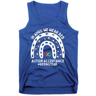 In April We Wear Red Autism Awareness Acceptance Red Instead Tank Top