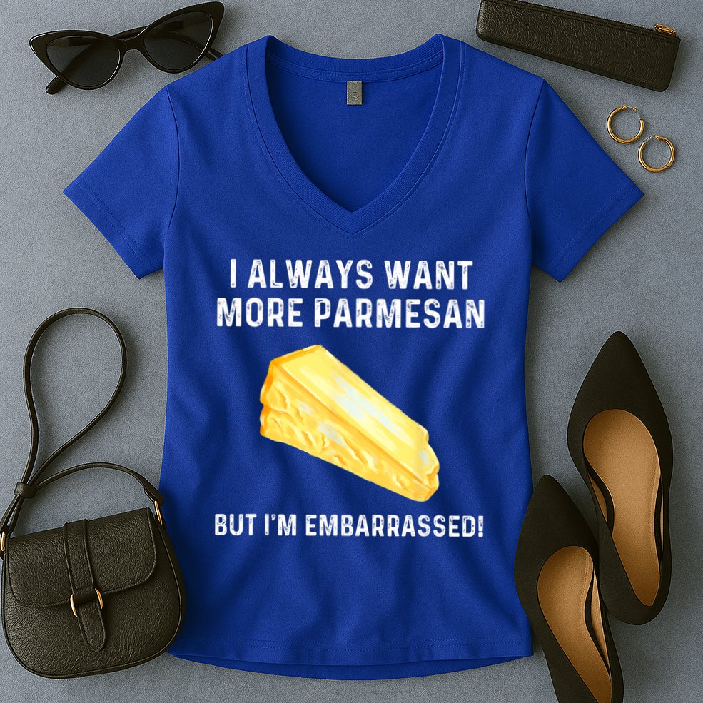 I Always Want More Parmesan But I'm Embarrassed Women's V-Neck T-Shirt
