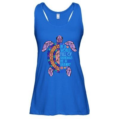 In A World Full Of Grandmas Be A Granny Turtle Mother's Day Gift Ladies Essential Flowy Tank