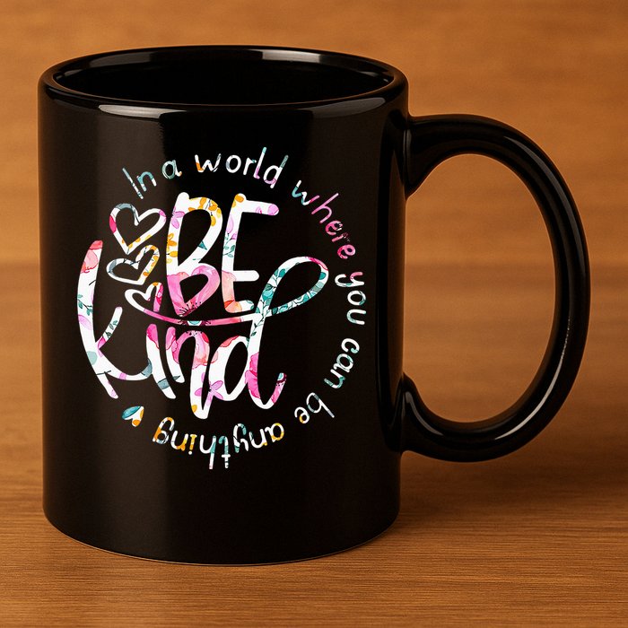 In A World Where You Can Be Anything Be Kind Kindness 11oz C Handle Ceramic Mug