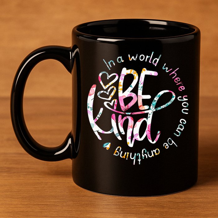 In A World Where You Can Be Anything Be Kind Kindness 11oz C Handle Ceramic Mug