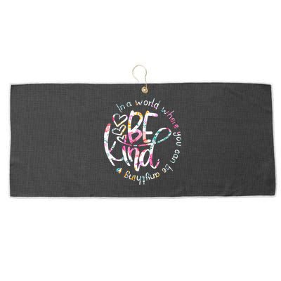 In A World Where You Can Be Anything Be Kind Kindness Large Microfiber Waffle Golf Towel