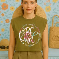 In A World Where You Can Be Anything Be Kind Kindness Garment-Dyed Women's Muscle Tee