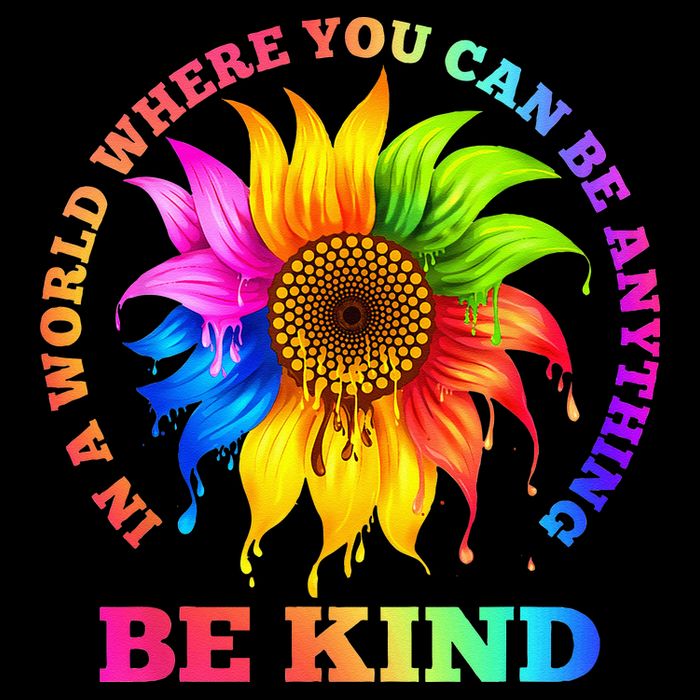 In A World Where You Can Be Anything BE KIND LGBT Rainbow Drawstring Bag