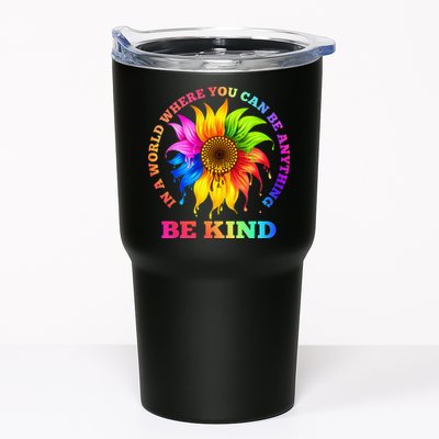 In A World Where You Can Be Anything BE KIND LGBT Rainbow Tumbler