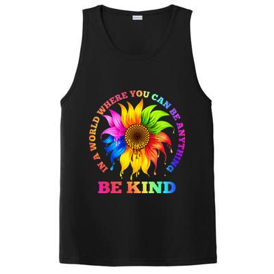 In A World Where You Can Be Anything BE KIND LGBT Rainbow PosiCharge Competitor Tank