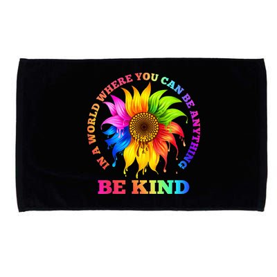 In A World Where You Can Be Anything BE KIND LGBT Rainbow Microfiber Hand Towel