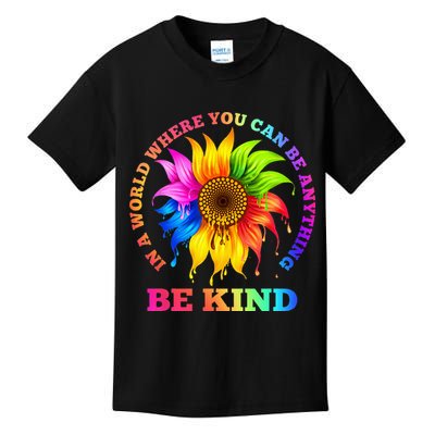 In A World Where You Can Be Anything BE KIND LGBT Rainbow Kids T-Shirt
