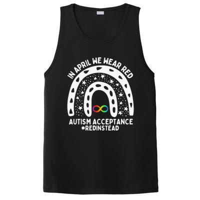 In April We Wear Red Autism Awareness Acceptance Red Instead PosiCharge Competitor Tank