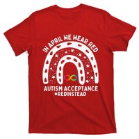 In April We Wear Red Autism Awareness Acceptance Red Instead T-Shirt