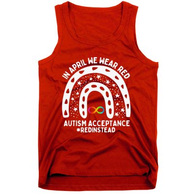 In April We Wear Red Autism Awareness Acceptance Red Instead Tank Top