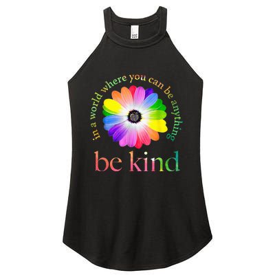 In A World Where You Can Be Anything Be Kind Gift Women's Perfect Tri Rocker Tank