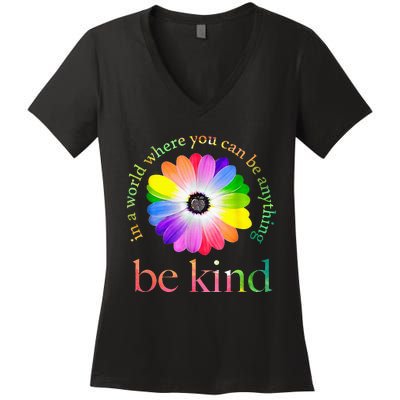 In A World Where You Can Be Anything Be Kind Gift Women's V-Neck T-Shirt