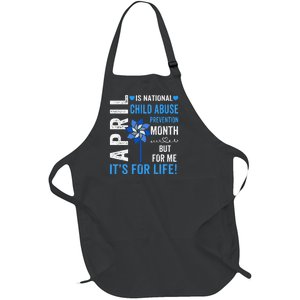 In April We Wear Blue Child Abuse Prevention Awareness Full-Length Apron With Pockets