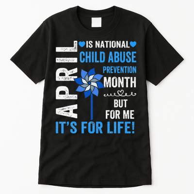 In April We Wear Blue Child Abuse Prevention Awareness Tall T-Shirt