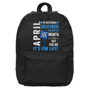 In April We Wear Blue Child Abuse Prevention Awareness 16 in Basic Backpack