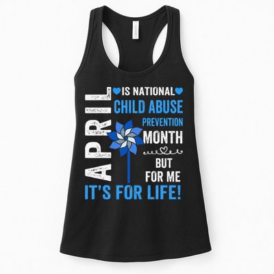 In April We Wear Blue Child Abuse Prevention Awareness Womens Tank Top
