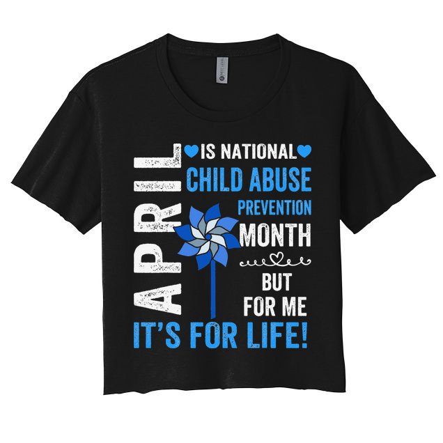 In April We Wear Blue Child Abuse Prevention Awareness Crop Top