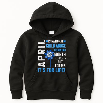 In April We Wear Blue Child Abuse Prevention Awareness Kids Hoodie
