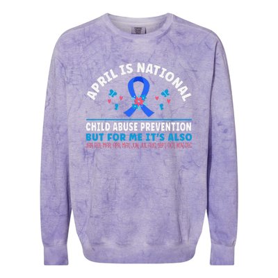 In April We Wear Blue Child Abuse Prevention awareness Heart Colorblast Crewneck Sweatshirt