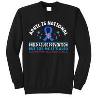 In April We Wear Blue Child Abuse Prevention awareness Heart Sweatshirt