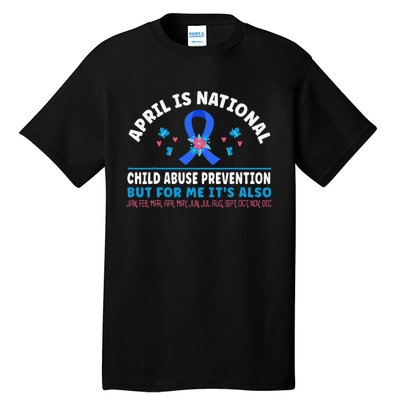 In April We Wear Blue Child Abuse Prevention awareness Heart Tall T-Shirt