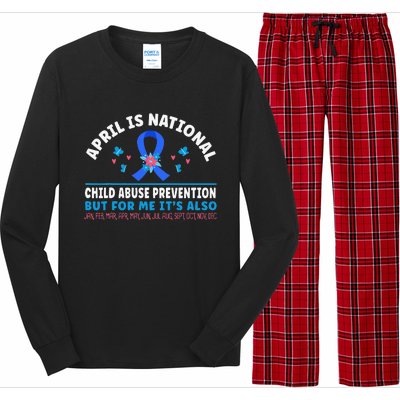 In April We Wear Blue Child Abuse Prevention awareness Heart Long Sleeve Pajama Set