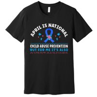 In April We Wear Blue Child Abuse Prevention awareness Heart Premium T-Shirt