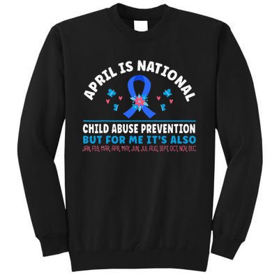 In April We Wear Blue Child Abuse Prevention awareness Heart Tall Sweatshirt