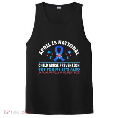 In April We Wear Blue Child Abuse Prevention awareness Heart PosiCharge Competitor Tank