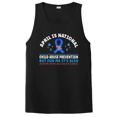 In April We Wear Blue Child Abuse Prevention awareness Heart PosiCharge Competitor Tank