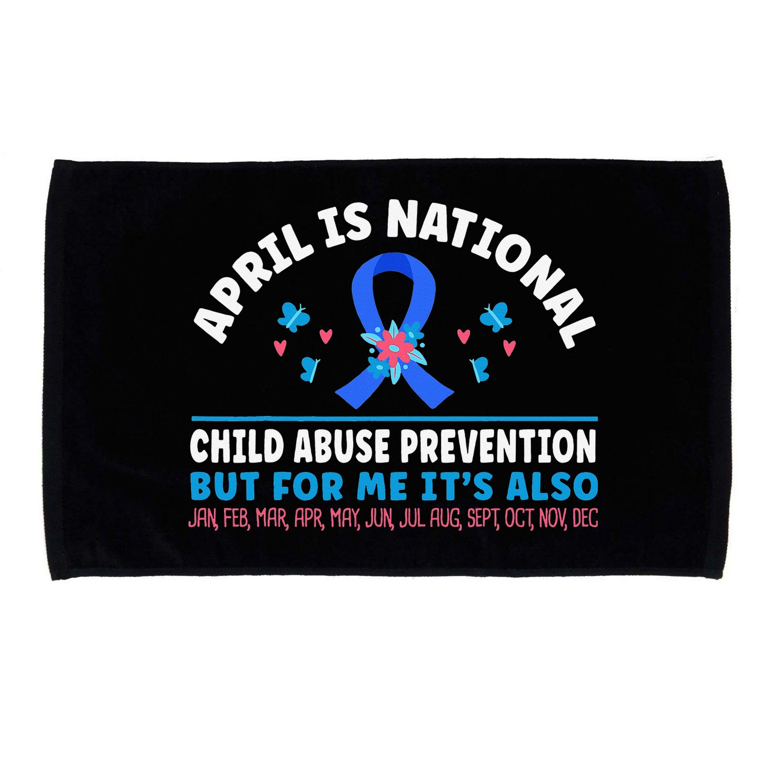 In April We Wear Blue Child Abuse Prevention awareness Heart Microfiber Hand Towel