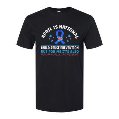 In April We Wear Blue Child Abuse Prevention awareness Heart Softstyle CVC T-Shirt