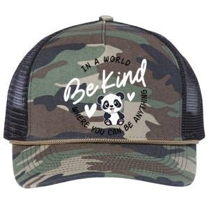 In A World Be Kind Panda Anti Bullying Unity Day Orange Retro Rope Trucker Hat Cap