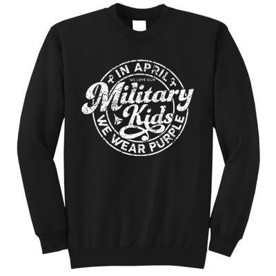 In April We Wear Purple Military Child Month Military Sweatshirt