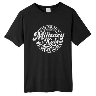 In April We Wear Purple Military Child Month Military Tall Fusion ChromaSoft Performance T-Shirt