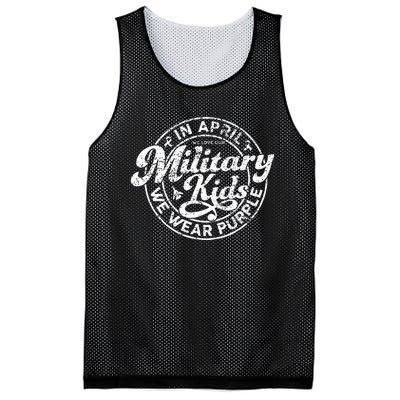 In April We Wear Purple Military Child Month Military Mesh Reversible Basketball Jersey Tank