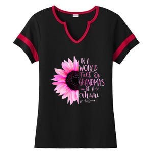 In A World Full Of Grandmas Be A Mimi Sunflower Ladies Halftime Notch Neck Tee