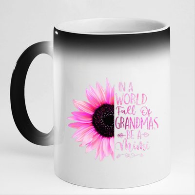 In A World Full Of Grandmas Be A Mimi Sunflower 11oz Black Color Changing Mug