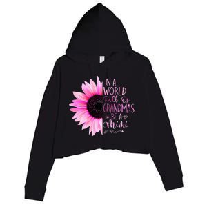 In A World Full Of Grandmas Be A Mimi Sunflower Crop Fleece Hoodie