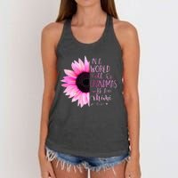 In A World Full Of Grandmas Be A Mimi Sunflower Women's Knotted Racerback Tank