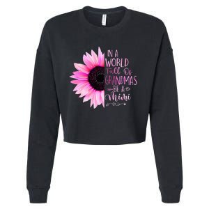 In A World Full Of Grandmas Be A Mimi Sunflower Cropped Pullover Crew