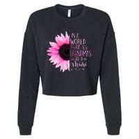 In A World Full Of Grandmas Be A Mimi Sunflower Cropped Pullover Crew