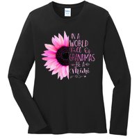 In A World Full Of Grandmas Be A Mimi Sunflower Ladies Long Sleeve Shirt