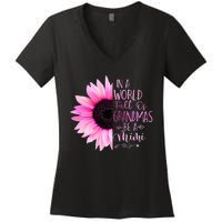 In A World Full Of Grandmas Be A Mimi Sunflower Women's V-Neck T-Shirt