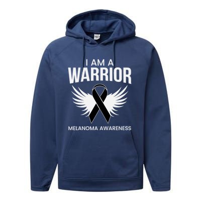 Im A Warrior Melanoma Awareness Cool Gift Melanoma Survivors Cute Gift Performance Fleece Hoodie