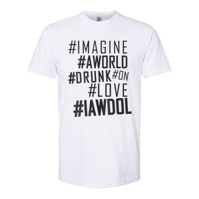 Imagine A World Drunk On Love Black And White Premium Softstyle® CVC T-Shirt