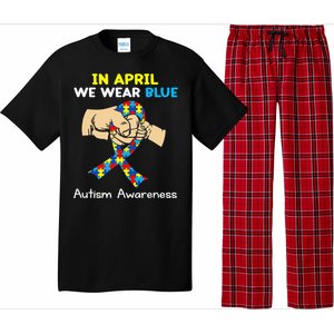 In April We Wear Blue Autism Awareness Pajama Set